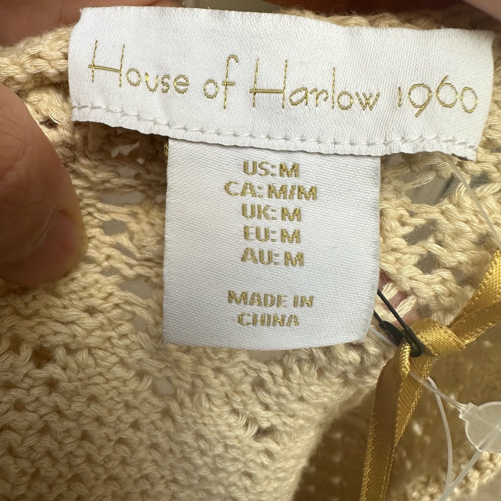 COPY - House of Harlow 1960 Beige Cream halter crochet top - Picture 6 of 6